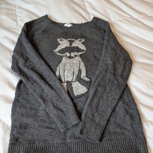 Thyme Maternity Charcoal Raccoon Sweater